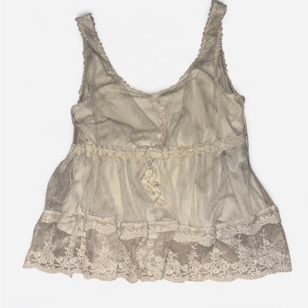 Lace Trim White Tank Top